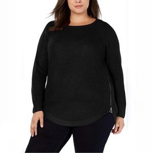 INC Internacional Concepts Plus Black Ribbed Sweater Size 3X